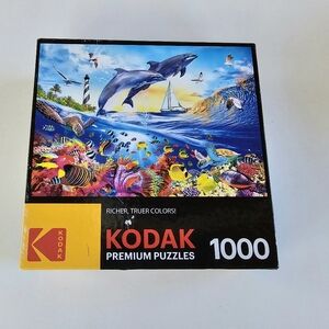 Kodak Premium "Playful Summer Dolphins” 1000 Piece Jigsaw Puzzle Cra-Z-Art #8700